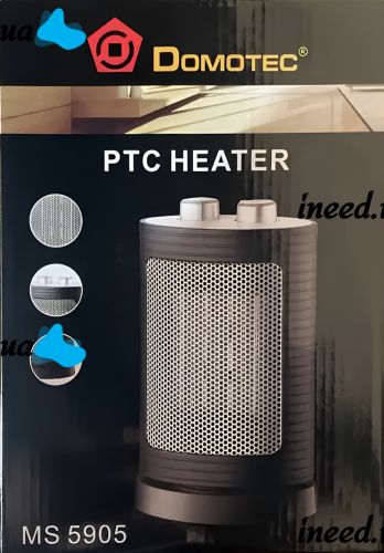 Электрический настольный тепловентилятор Domotec Heater MS-5905 напольный обогреватель с вентиляцией для дома на 15 кв.м 1500W дуйка на 3 режима 