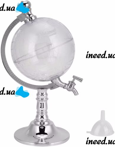 Диспенсер дозатор для алкогольных напитков Глобус Globe Drink Dispenser 3.5 л стеклянный резервуар декантер с краном для пива 3500 мл 37х20х23 см