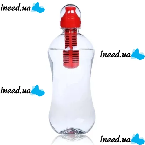 Спортивная герметичная бутылка с фильтром для питьевой воды Water Filter Bottle, объемом 550 мл для занятий спортом, Мягкая бутылка для очистки воды