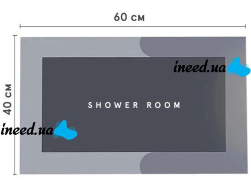 Влагопоглощающий напольный коврик для ванной комнаты Shower Room AND185 нескользящий быстросохнущий впитывающий ковер на пол в ванную 60Х40 см
