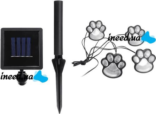 Садовые светящиеся следы Paw Print Light DL49 автономный уличный LED светильник в грунт, светодиодное освещение для газона на солнечной батарее
