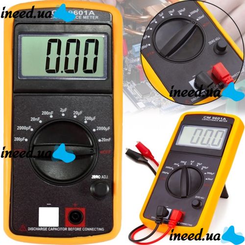 Universal Digital Multimeter Digital CM 9601A, High-precision Tester Capacitance and Capacitor Meter DT-9601A with Tilt Display and Support