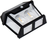 Уличный настенный светильник COBA Solar Wall Lamp HW-888-2W аккумуляторный подвесной фонарь на солнечной батарее с датчиком движения 2 лампы 3 режима