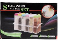 Набор контейнеров для специй Seasoning Six Piece Set 6 штук набор прозрачных емкостей, кухонный органайзер для хранения сыпучих приправ на подставке
