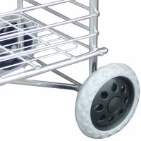 Складная тележка Shopping Cart XS-2 с корзиной для покупок до 65 кг 42x39x91 см, Бытовая раскладная тачка корзина на колесах с ручкой Серебристая