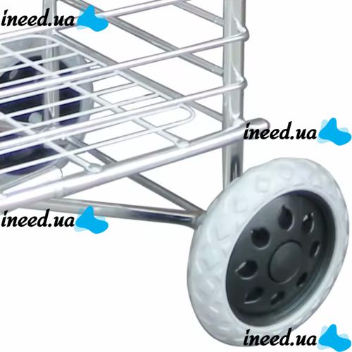 Складная тележка Shopping Cart XS-2 с корзиной для покупок до 65 кг 42x39x91 см, Бытовая раскладная тачка корзина на колесах с ручкой Серебристая