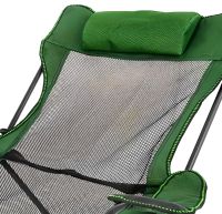 Раскладное кресло шезлонг Lesko SW233 Green до 150 кг с подстаканником для кемпинга 170x62 см, Складной лежак раскладушка для дачи в чехле Зеленый