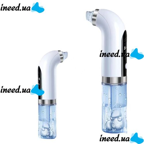 Rechargeable Vacuum Pore Cleaner Face Slimmer for Vacuum Cleaning of Facial Skin , Wireless Device for Hydropilling and Peeling 6 Nozzles White