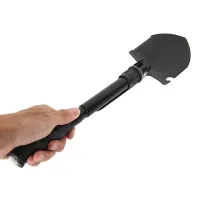 Tourist folding sapper shovel Tramp TR-55, pick, saw, opener with compass 5 in 1 made of steel, Black, tactical, car in a case