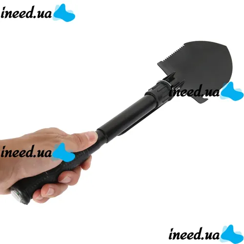 Tourist folding sapper shovel Tramp TR-55, pick, saw, opener with compass 5 in 1 made of steel, Black, tactical, car in a case