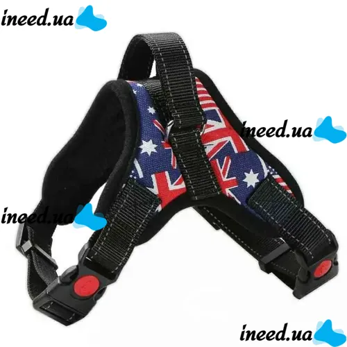 Нейлоновая шлейка жилет для выгула собак, щенков Dog Harness Set нагрудный регулируемый ремень для животных с грудным обхватом для домашних питомцев