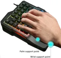 Игровой набор UKC 7768 проводная клавиатура и мышка с RGB светодиодной подсветкой 45 клавиш, Компьютерный комплект мышь с клавиатурой для ПК Черная