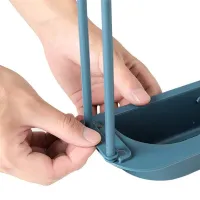 Раздвижная полка органайзер для раковины Sink rack AD-1792 для губки и тряпок, Телескопическая полочка сушилка полотенца на мойку LY-567 Темно-синяя