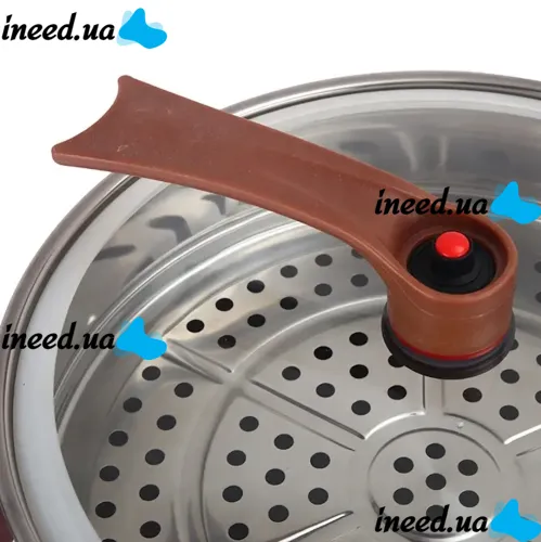 Електрична подвійна каструля скороварка Hoffmans HM-3031 8л 32см, 1500W, Електрокаструля пароварка рисоварка HM3031 від мережі Коричнева