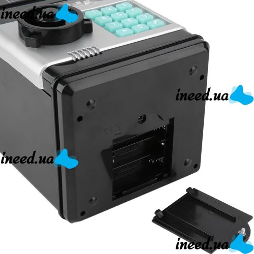 Children's electronic piggy bank safe Mony Safe, bill acceptor, ATM, with combination lock for paper bills, coins with Piggy Number Bank batteries