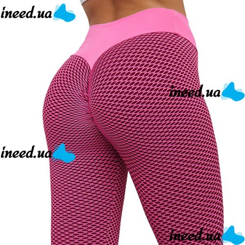 Женские спортивные леггинсы Staples Scrunch Bum Розовые с завышенной высокой талией и эффектом пуш-ап утягивающие бесшовные лосины для фитнеса push up