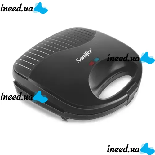Вафельница Sonifer Cone Maker SF-6043, Электровафельница для бельгийских вафель, Бытовая бутербродница сендвичница Waffle Maker 750 Вт Черная