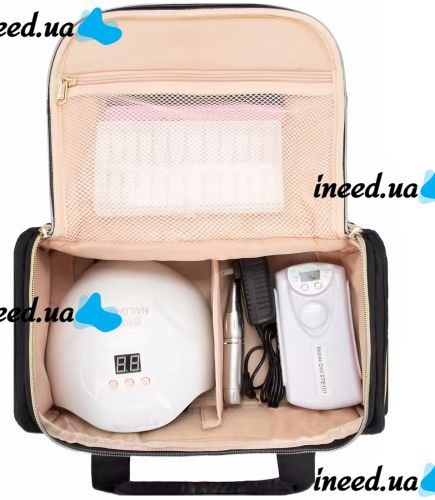 Дорожная сумка косметичка футляр Bagsmart Ivodeela с отсеками для хранения лака и косметики, Женский органайзер для макияжа с 3 съемными футлярами Черная