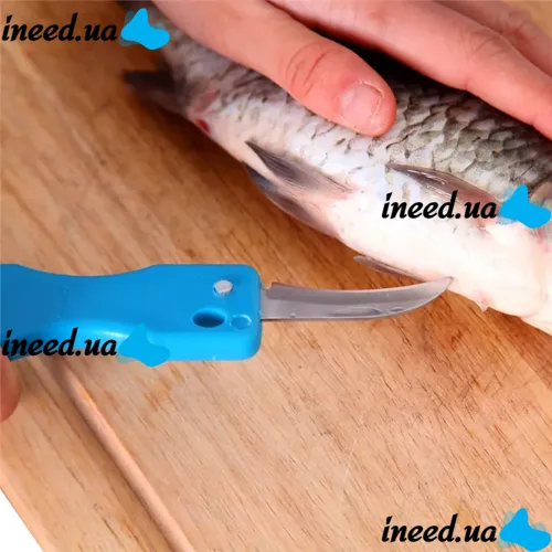 Нож скребок для чистки чешуи рыбы Fish Scales Wiper Cleaning, Ручная рыбочистка с контейнером, Ручной прибор для чистки рыбы с ножем для потрошения