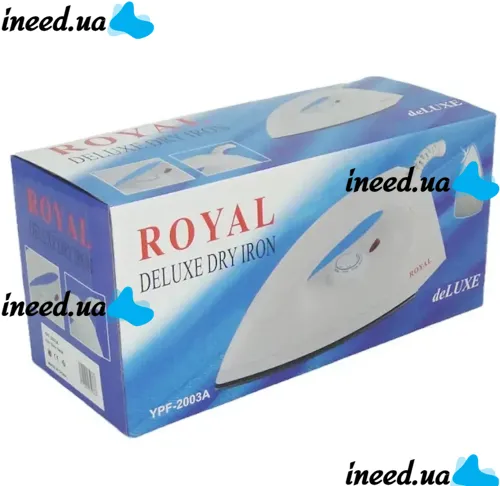 Ручной паровой утюг Royal Deluxe Dry Iron YPF-2003A с тефлоновым покрытием для сухой глажки одежды, Электрический 1000W с регулятором температуры