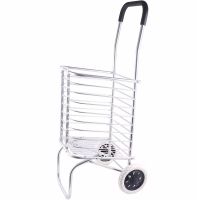 Складная тележка Shopping Cart XS-2 с корзиной для покупок до 65 кг 42x39x91 см, Бытовая раскладная тачка корзина на колесах с ручкой Серебристая