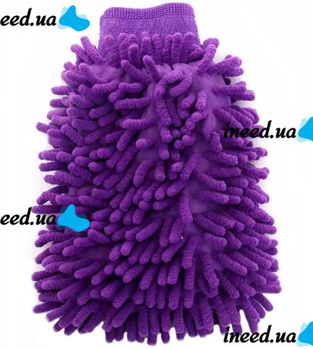 Двухсторонняя рукавичка перчатка Microfibre Super Mitt SB-8605 для мытья машины и уборки пыли, Униврсальная варежка из микрофибры для чистки авто
