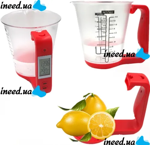 Электронная мерная чаша весы Digital Scale with Measuring Cup SP-001 600мл, Кухонный мерный стакан с весами и встроенным термометром SP001 для дома