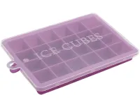 Силиконовая многоразовая форма Silicone Ice Cubes Make для заморозки льда и шоколада с крышкой на 24 ячейки, Лоток поднос для хранения льда 24 кубика