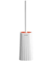 Туалетный ершик Toilet brush AND-7-10 с силиконовой плоской щеткой для чистки унитаза с креплением на стену, Навесной ёршик 40x10,5x9,7 см Белый