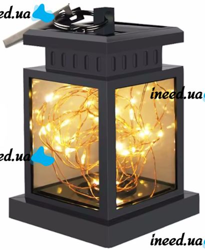 Уличный садовый подвесной светильник фонарь UniSolar NF101 30LED с солнечной панелью и прищепкой, Водонепроницаемый прожектор Solar AND HA-80 Черный