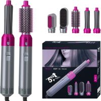 Electric Brush Hot Air Styler 5 in 1 hair Dryer styler for drying, styling and volume of hair, multi-styler with nozzles for curling and straightening