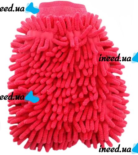 Двухсторонняя рукавичка перчатка Microfibre Super Mitt SB-8605 для мытья машины и уборки пыли, Униврсальная варежка из микрофибры для чистки авто