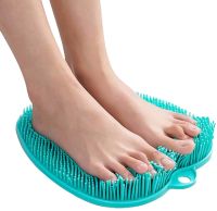 Silicone Shower Foot Scrubber Mat LY-379 Suction cup back and foot massage mat, Wall mounted non-slip shower brush Turquoise