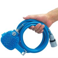 Щетка-душ на ладонь для купания крупных собак Pet Bathing Tool со шлангом Pet washer, Силиконовая массажная перчатка для мойки домашних животных
