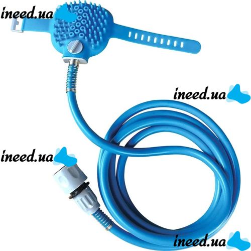 Щетка-душ на ладонь для купания крупных собак Pet Bathing Tool со шлангом Pet washer, Силиконовая массажная перчатка для мойки домашних животных