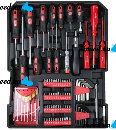 Автомобильный набор инструментов Tool Set MD-16064 187 предметов с трещоткой для машины и дома Комплект ручного инструмента MAG-835 в чемодане