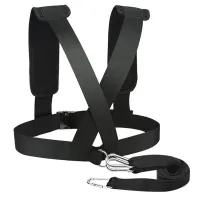 Спортивные ремни для силовых тренировок на тело Fitness Sled Harness жилет упряжка для ускорения с кольцами Фитнес ремень для занятия спортом Черный