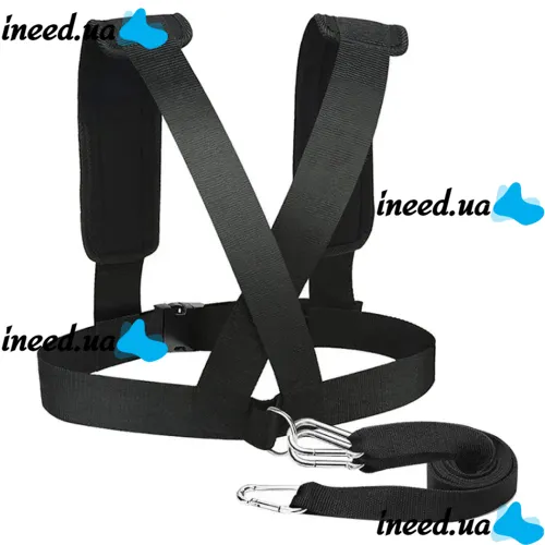 Спортивные ремни для силовых тренировок на тело Fitness Sled Harness жилет упряжка для ускорения с кольцами Фитнес ремень для занятия спортом Черный