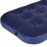 Надувной одноместный матрас Avenli Flocked Air Bed Single 191х99х22см до 150 кг с велюровым покрытием, Надувная кровать на 1 место с насосом Синий