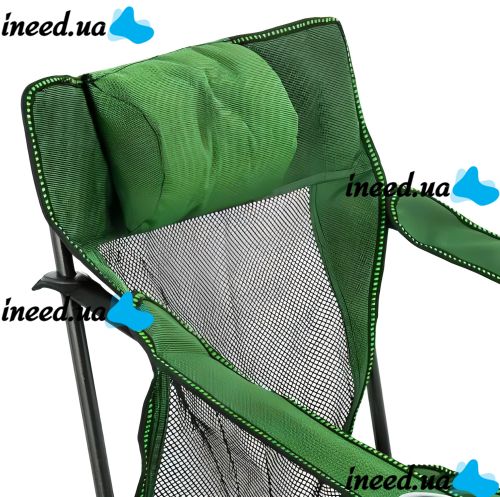 Раскладное кресло шезлонг Lesko SW233 Green до 150 кг с подстаканником для кемпинга 170x62 см, Складной лежак раскладушка для дачи в чехле Зеленый