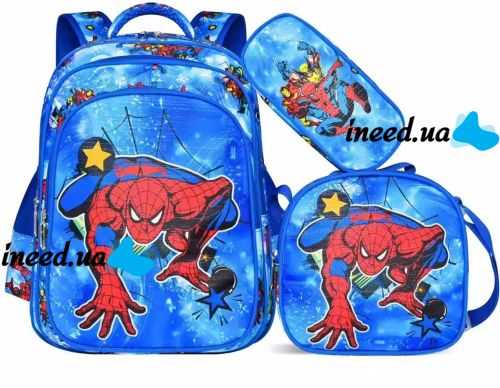 School Set Backpack, Bag and Pencil Case Fashion Spider Man NA-6 for Boys, Children's Bag Set Spider Man 3 in 1 School Bag for Children