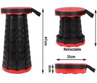 Складной туристический стул Telescopic stool 47 см раскладной телескопический табурет с ручкой, садовый пластиковый стульчик для кемпинга и пикника