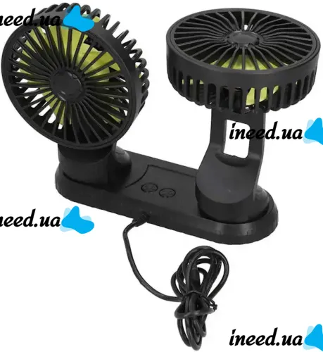 Автомобильный поворотный двойной вентилятор Vehicle Fan F404 4" с питанием от USB, охлаждающий мини-вентилятор 3 скорости на приборную панель