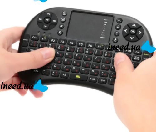Wireless Mini Keyboard Rii mini i8 2.4GHZ RUS with Battery-powered Touchpad, Universal Mini keyboard Remote Control for TV/PC/Tablets Black
