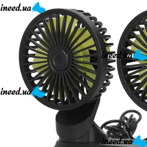 Автомобильный поворотный двойной вентилятор Vehicle Fan F404 4" с питанием от USB, охлаждающий мини-вентилятор 3 скорости на приборную панель
