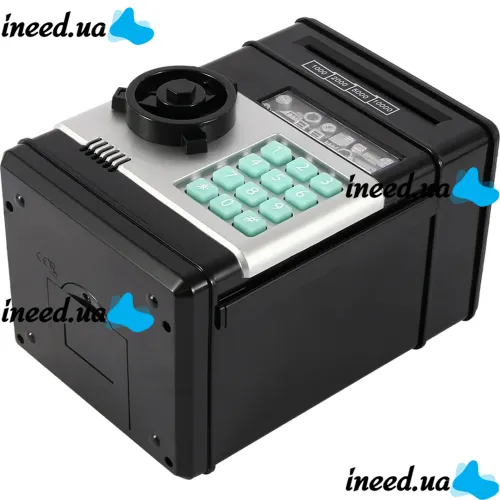 Children's electronic piggy bank safe Mony Safe, bill acceptor, ATM, with combination lock for paper bills, coins with Piggy Number Bank batteries