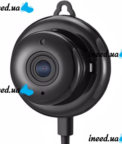 Беспроводная мини WI-FI IP камера видеонаблюдения H015 с датчиком движения и ночным видением, Видеокамера H-015 WIFI с креплением на стену Черная