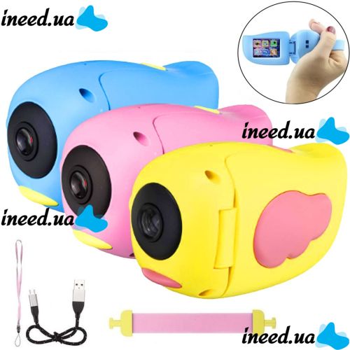 Детская видеокамера Smart Kids Video Camera DV-A100, Цифровая мини камера Птичка с фото видео съёмкой, Фотоаппарат 2" с творческой студией и играми