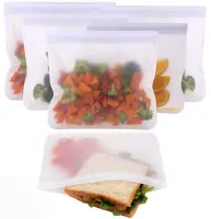 Багаторазові вакуумні пакети Slip Lock Storage Bag ly-435 15 штук для збереження продуктів Комплект силіконових пакетів для зберігання їжі прозорі
