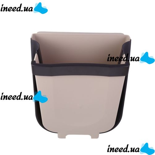 Folding Hinged Trash Can Container on the Door Foltable Trash Bin Can in the Kitchen or Bathroom, Folding Bucket Trash Can on the Door Brown
